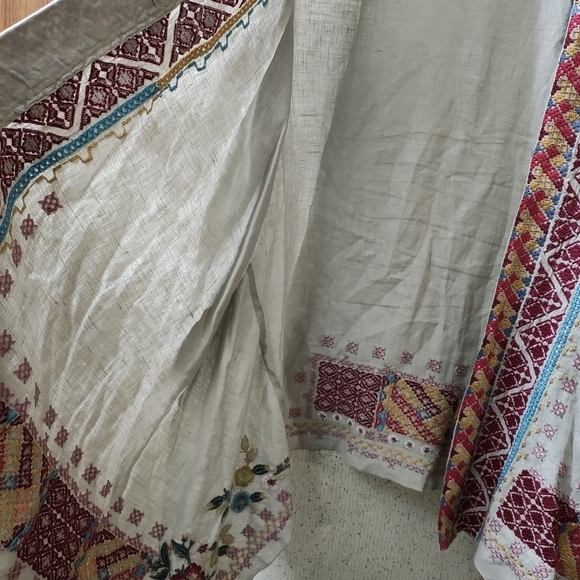 Johnny Was Boho Kimono Cardigan XL Aztec Embroidered Beige JW Los Angeles Clean - Picture 4 of 14